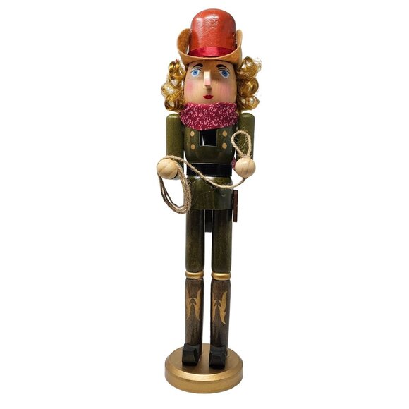 Female Cowgirl Rodeo Cowboy Rancher 16" Christmas Nutcracker - Picture 1 of 4